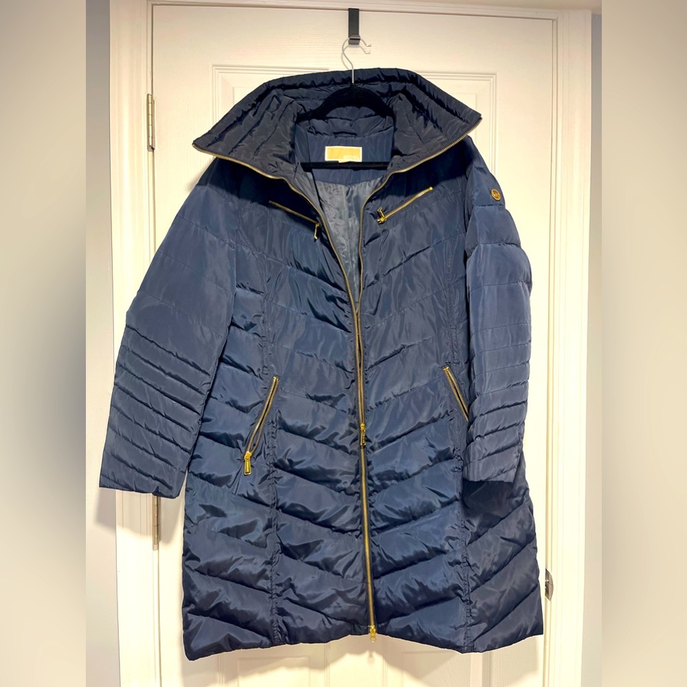 Michael Kors Navy long puffer jacket size XL